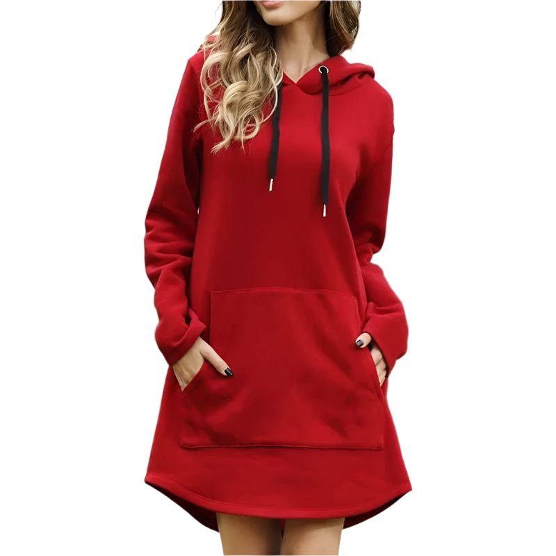 GarbPlanet 2025 Women Autumn Dresses Casual Pocket Long Sleeve Hooded Sweatshirts Loose Oversized Pullover Hoodie Bodycon Dress Robe