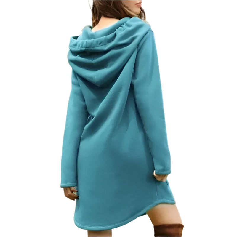 GarbPlanet 2025 Women Autumn Dresses Casual Pocket Long Sleeve Hooded Sweatshirts Loose Oversized Pullover Hoodie Bodycon Dress Robe