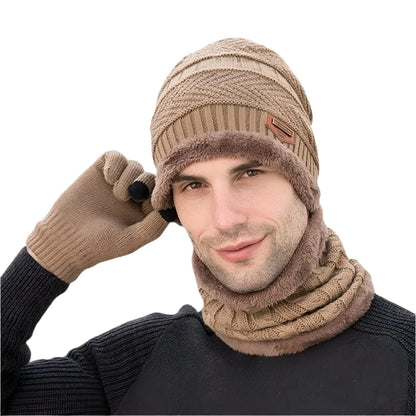 GarbPlanet 3 In 1 Winter Beanie Scarf And Gloves Set