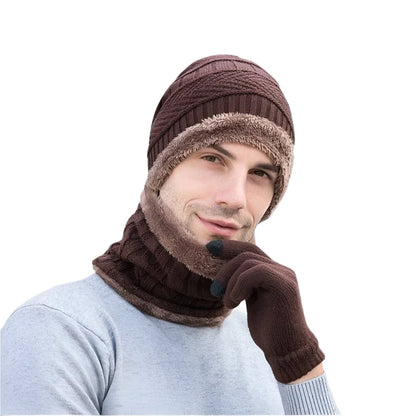 GarbPlanet 3 In 1 Winter Beanie Scarf And Gloves Set