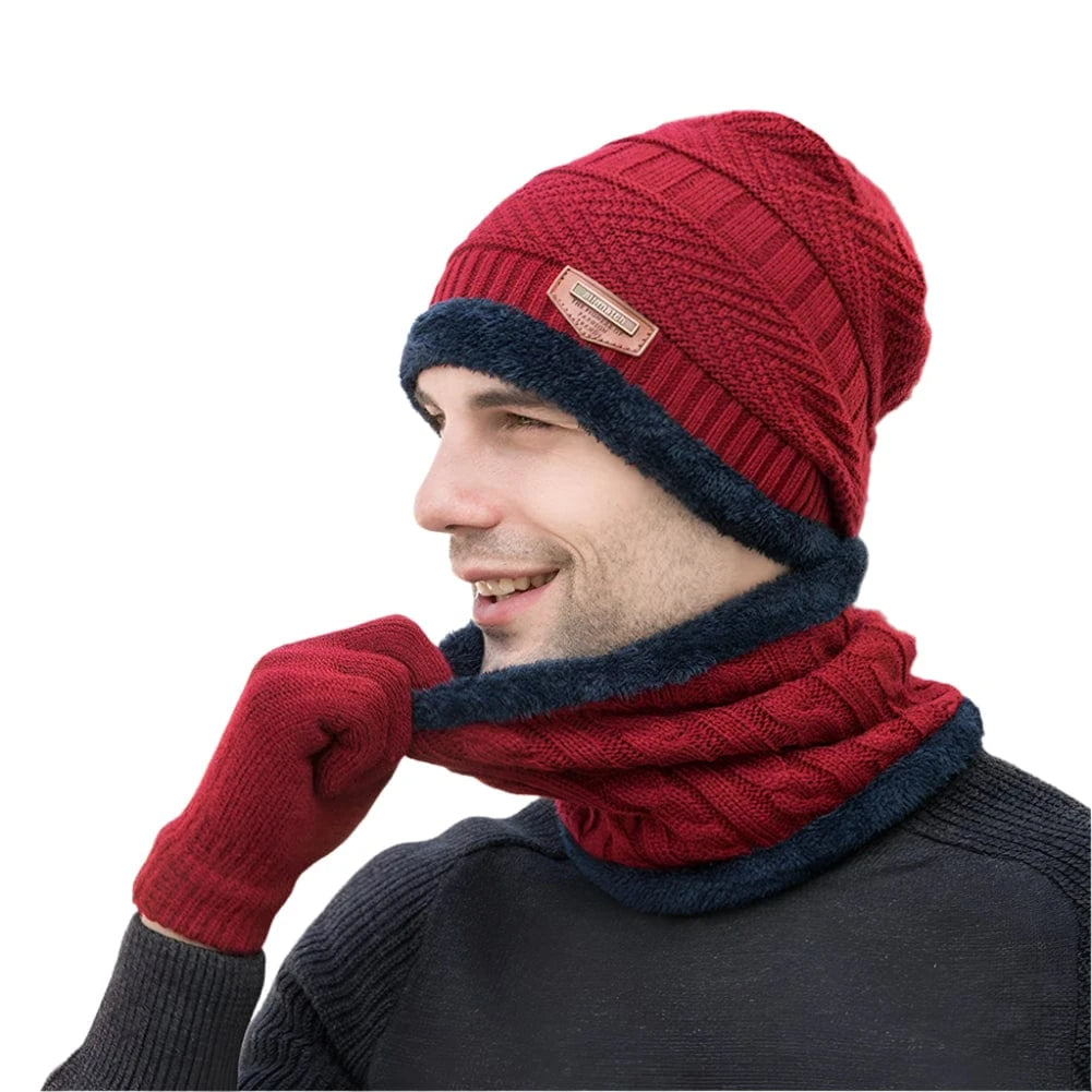 GarbPlanet 3 In 1 Winter Beanie Scarf And Gloves Set