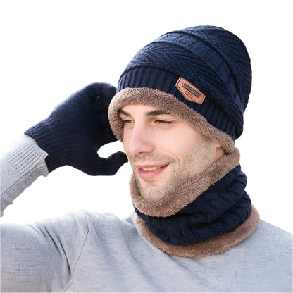 GarbPlanet 3 In 1 Winter Beanie Scarf And Gloves Set