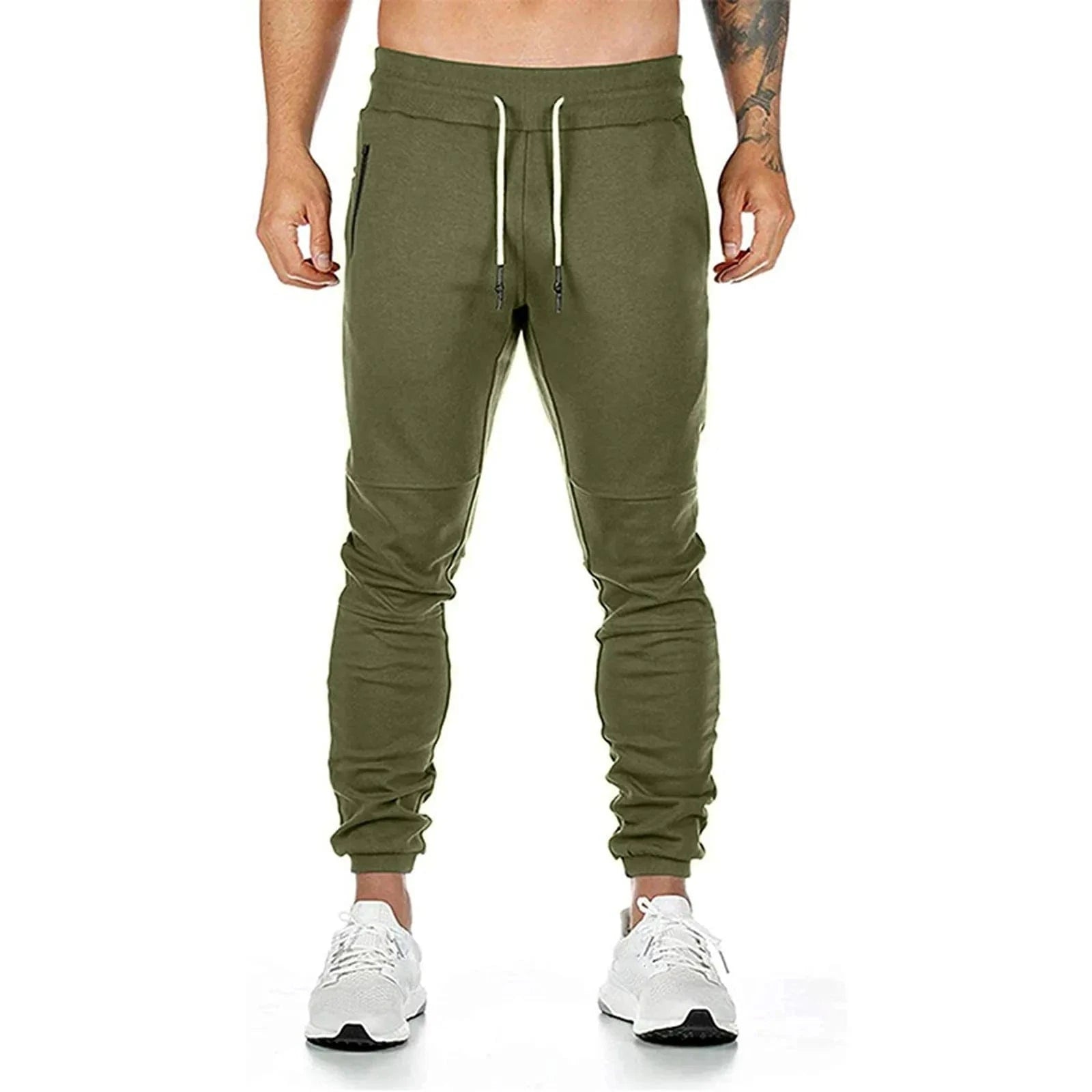 GarbPlanet Army/Green / S Men's Gym Workout Running Athletic Joggers