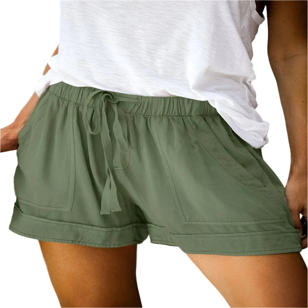 GarbPlanet Army green / S Women's Wide-Legged Stylish Shorts