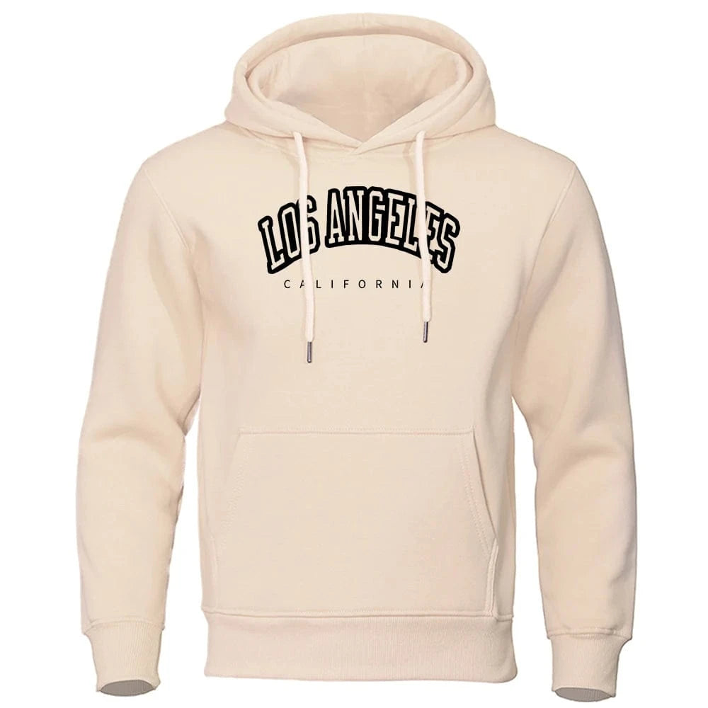 GarbPlanet Beige / S Men's Hooded Crewneck Hoodie