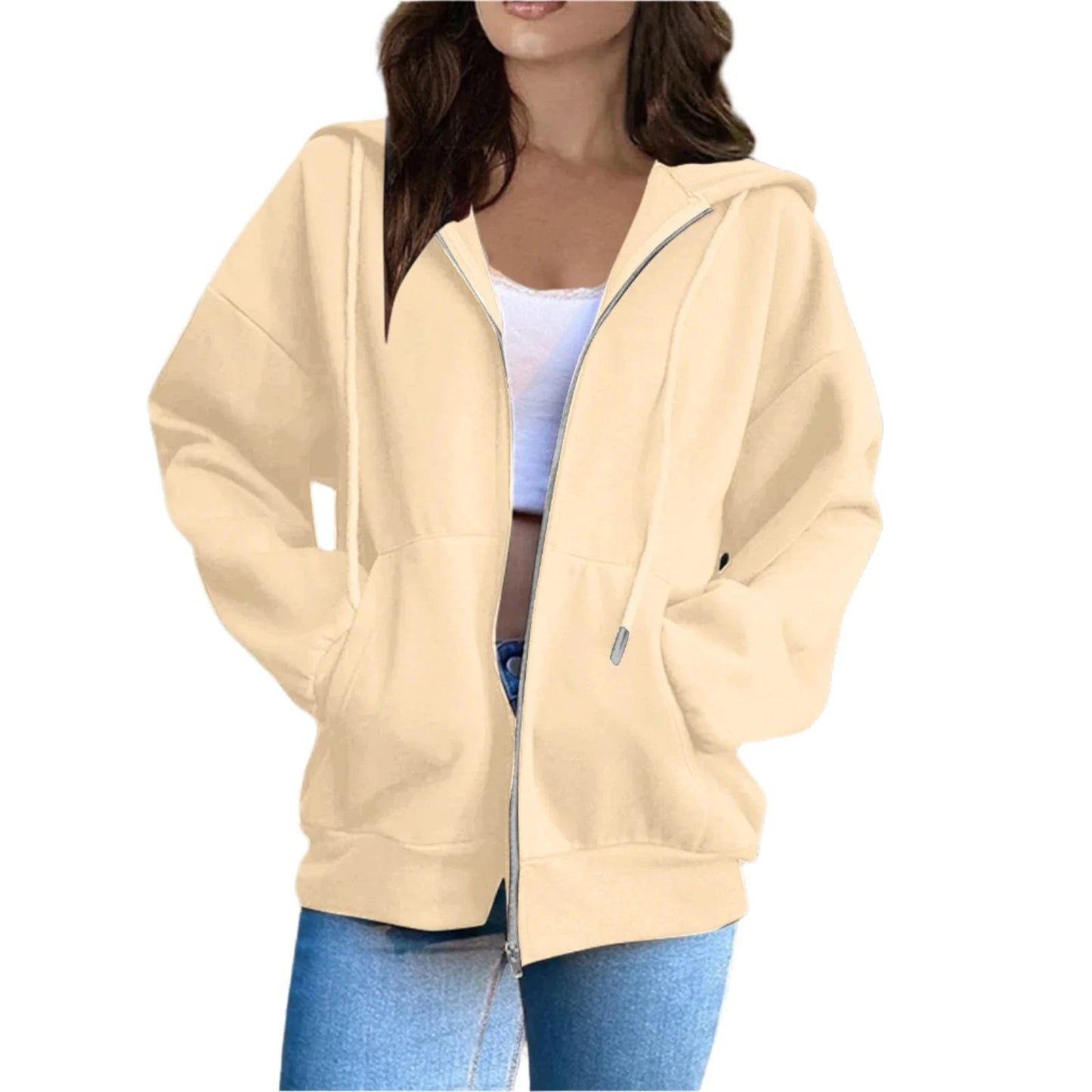 GarbPlanet Beige / S Women's Versatile Hooded Top