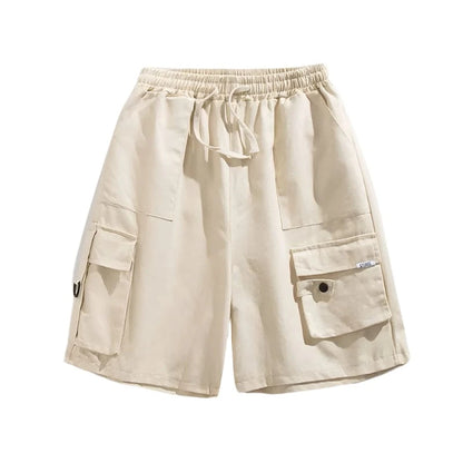 GarbPlanet Beige / S Women's Wide Leg Cargo Shorts