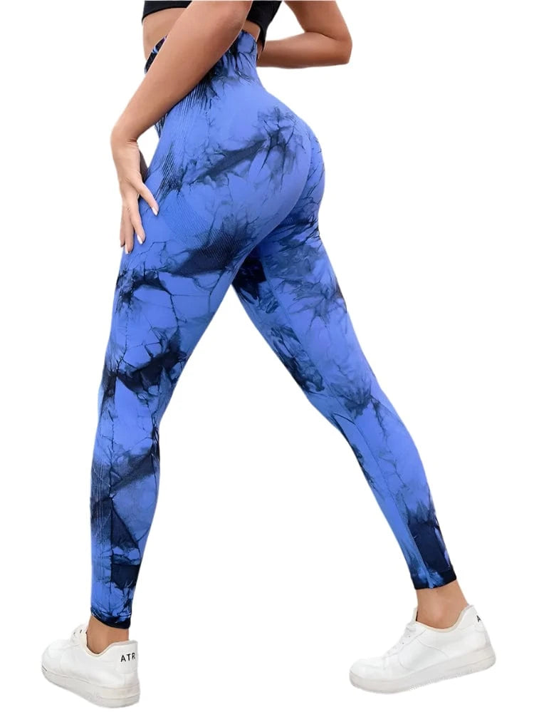 GarbPlanet Black/Blue / S Women's Exercise High Waist Leggings