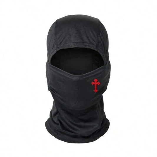 GarbPlanet Black Cross Printed Balaclava