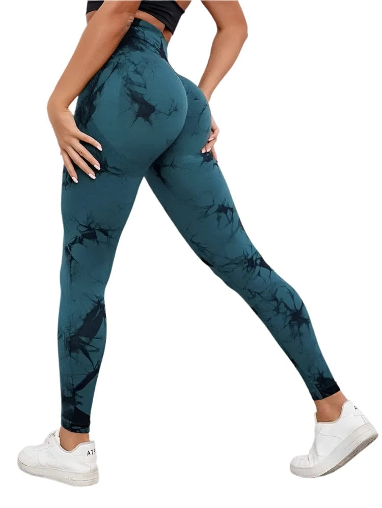 GarbPlanet Black/Green / S Women's Exercise High Waist Leggings