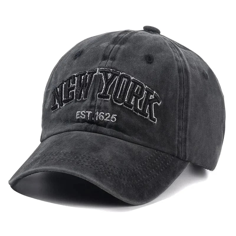 GarbPlanet Black New York Logo Cotton Baseball Cap