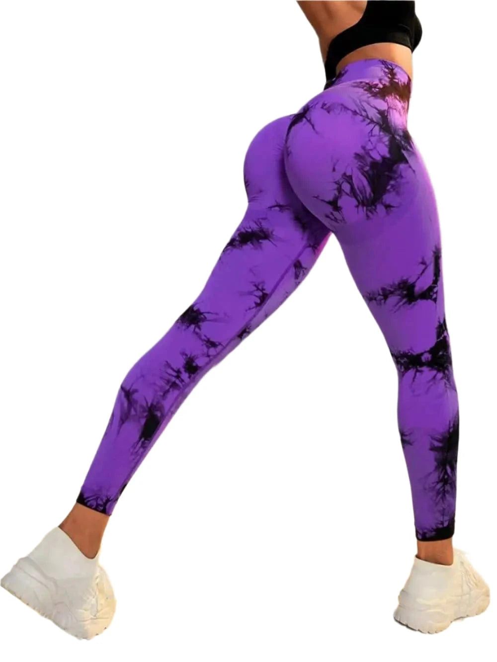 GarbPlanet Black/Purple / S Women's Exercise High Waist Leggings