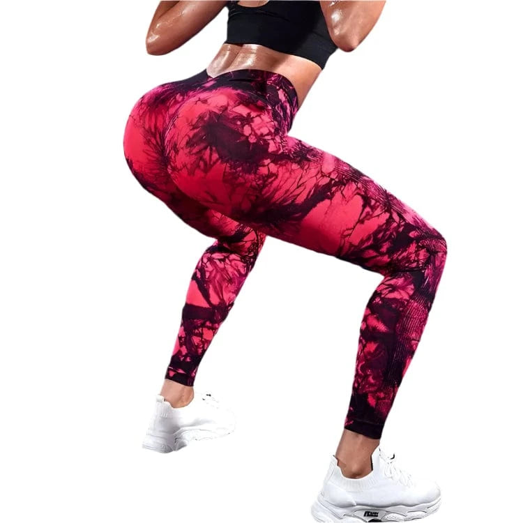 GarbPlanet Black/Red / S Women's Exercise High Waist Leggings