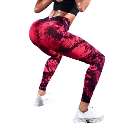 GarbPlanet Black/Red / S Women's Exercise High Waist Leggings