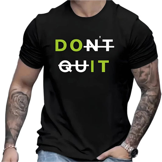 GarbPlanet Black / S Men's Caption "Don't Quit" T-shirt