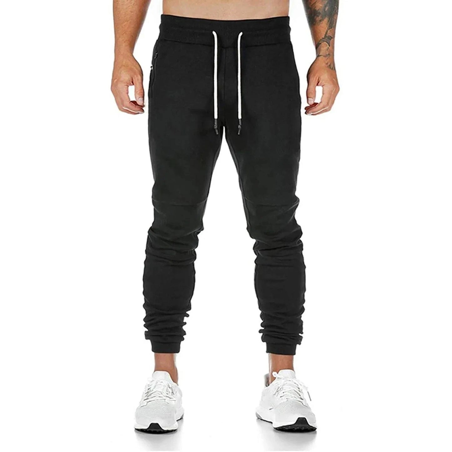 GarbPlanet Black / S Men's Gym Workout Running Athletic Joggers