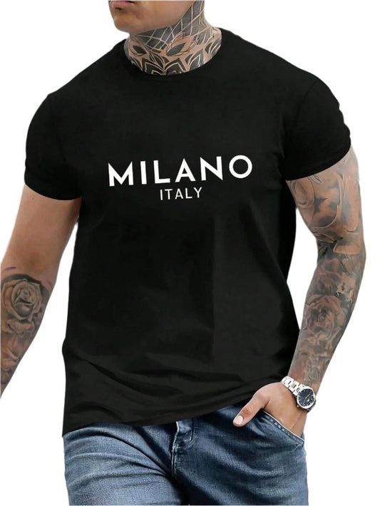 GarbPlanet Black / S Milano Men's Cotton T-shirt