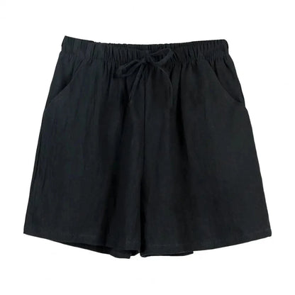 GarbPlanet Black / S Women's High Waist Drawstring Shorts