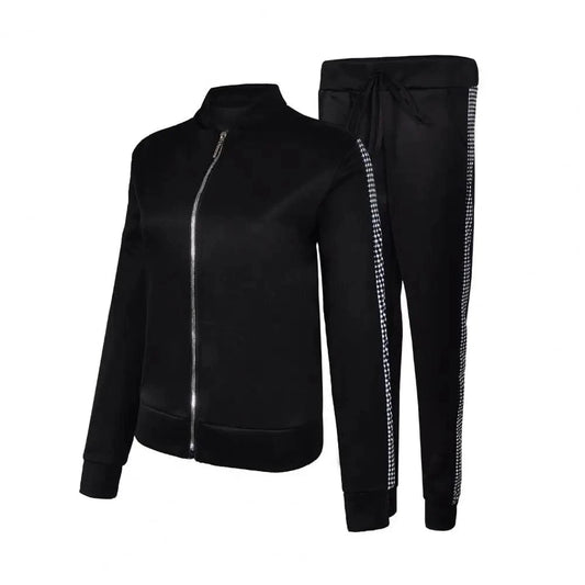 GarbPlanet Black / S Women's Sporty Tracksuit Set