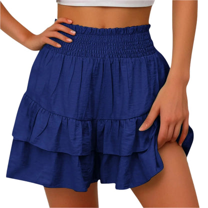 GarbPlanet Blue / S Women's Ruffles Mini Skirt