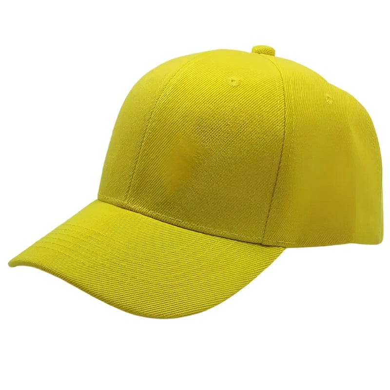 GarbPlanet Bright Yellow Baseball Cap With Adjustable Strap