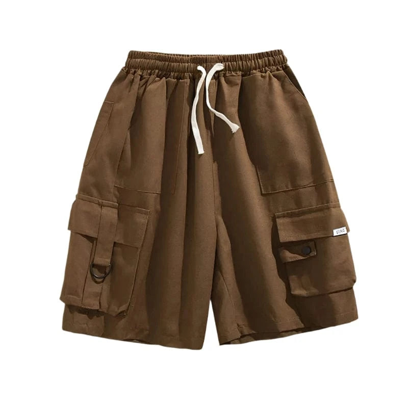 GarbPlanet Brown / S Women's Wide Leg Cargo Shorts