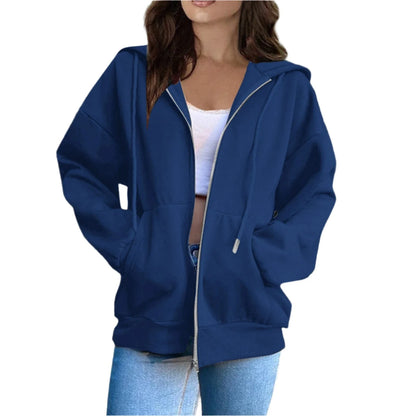 GarbPlanet Dark Blue / S Women's Versatile Hooded Top