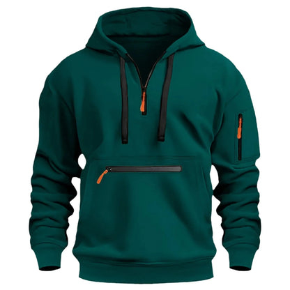 GarbPlanet Dark Green / S Men's Casual Sports Hoodie