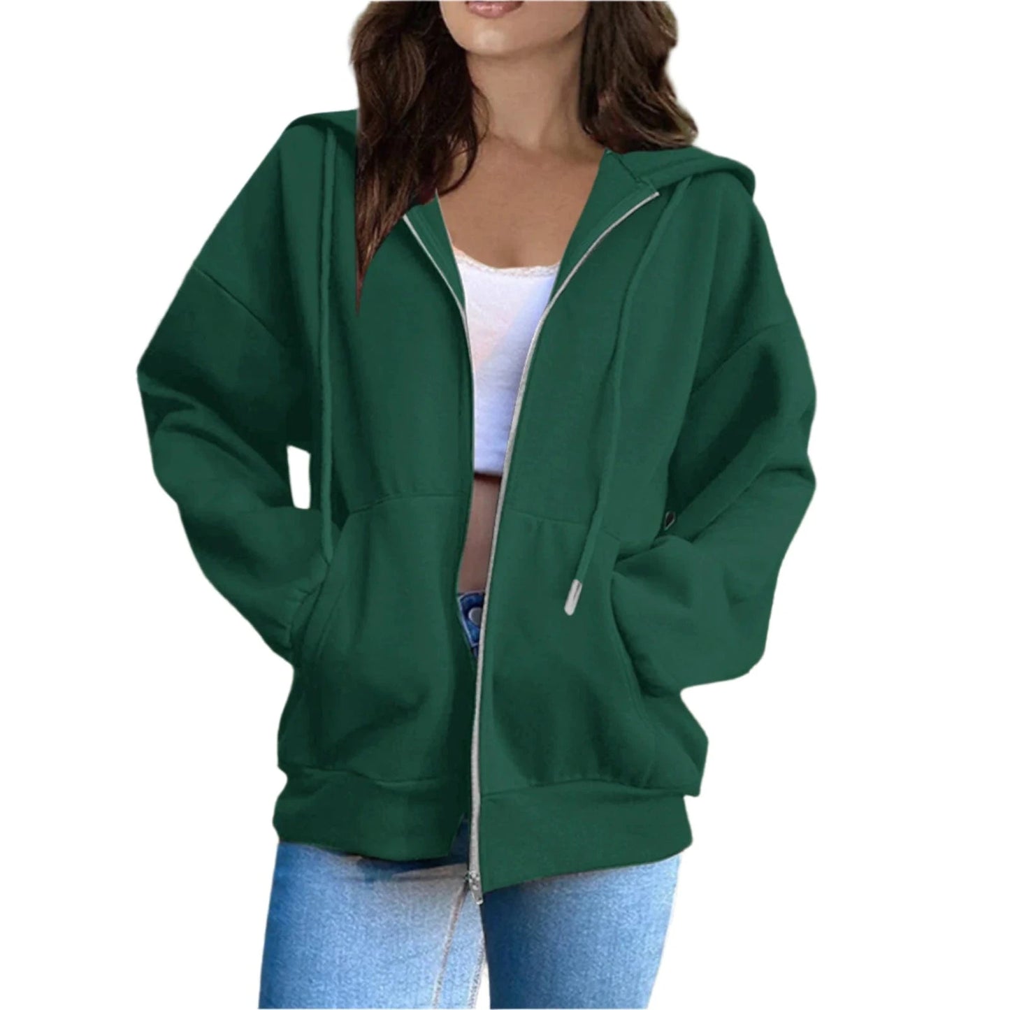 GarbPlanet Dark Green / S Women's Versatile Hooded Top