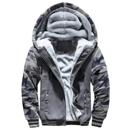 GarbPlanet Dark Grey / S Men's Fleece Lining Hoodie Jacket