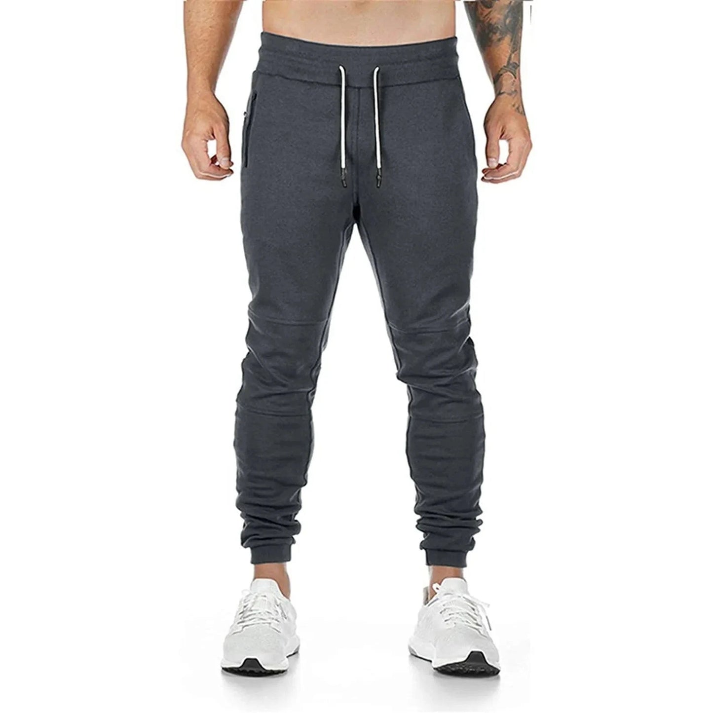 GarbPlanet Dark Grey / S Men's Gym Workout Running Athletic Joggers