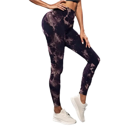 GarbPlanet Dark/Purple / S Women's Exercise High Waist Leggings