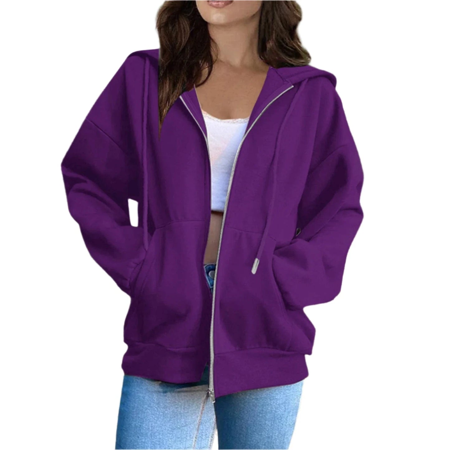 GarbPlanet Dark Purple / S Women's Versatile Hooded Top