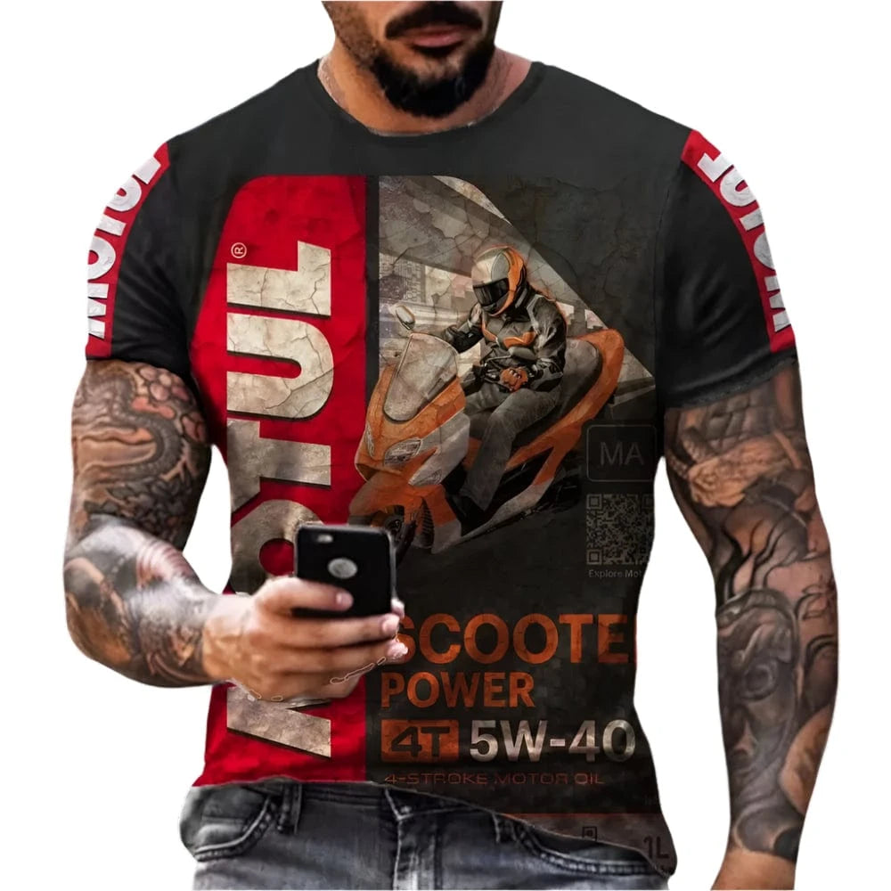 GarbPlanet Eight / S Men's Casual Motorcycle Trend T-Shirt