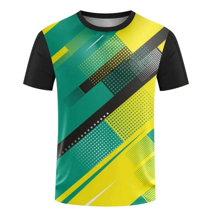 GarbPlanet ETYJP2F23162EF / XL Mens table tennis T-shirt Summer fitness short sleeve badminton training clothes Women's quick drying Sportswear printed T-shirt