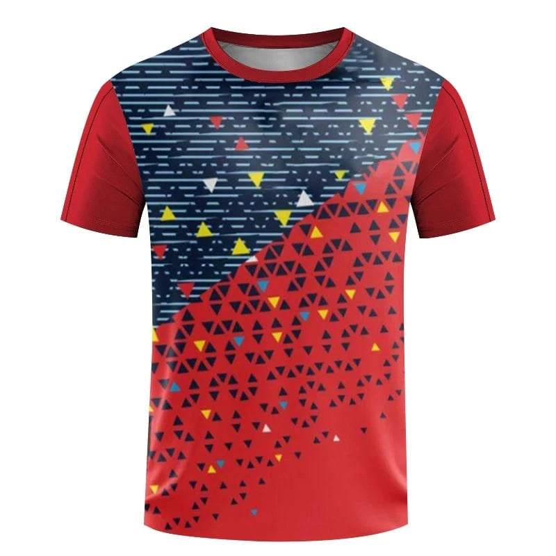 GarbPlanet ETYJP2F23162EG / M Mens table tennis T-shirt Summer fitness short sleeve badminton training clothes Women's quick drying Sportswear printed T-shirt