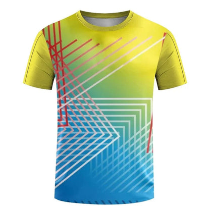 GarbPlanet ETYJP2F23162EH / XL Mens table tennis T-shirt Summer fitness short sleeve badminton training clothes Women's quick drying Sportswear printed T-shirt