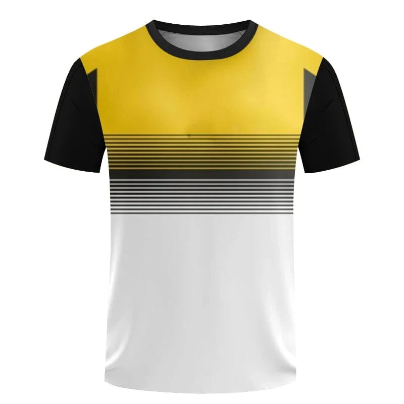 GarbPlanet ETYJP2F23162EL / M Mens table tennis T-shirt Summer fitness short sleeve badminton training clothes Women's quick drying Sportswear printed T-shirt