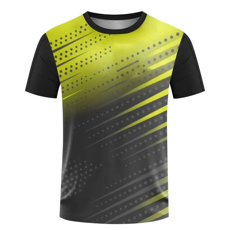 GarbPlanet ETYJP2F23162ER / XL Mens table tennis T-shirt Summer fitness short sleeve badminton training clothes Women's quick drying Sportswear printed T-shirt