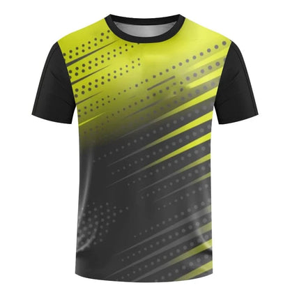 GarbPlanet ETYJP2F23162ER / XL Mens table tennis T-shirt Summer fitness short sleeve badminton training clothes Women's quick drying Sportswear printed T-shirt