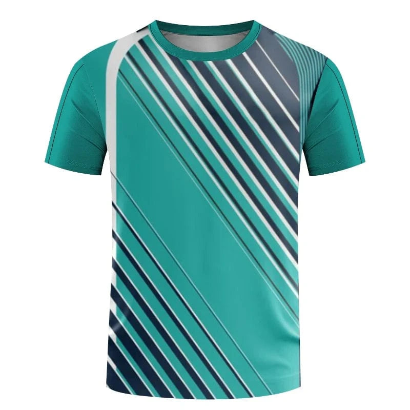 GarbPlanet ETYJP2F23162ET / XL Mens table tennis T-shirt Summer fitness short sleeve badminton training clothes Women's quick drying Sportswear printed T-shirt