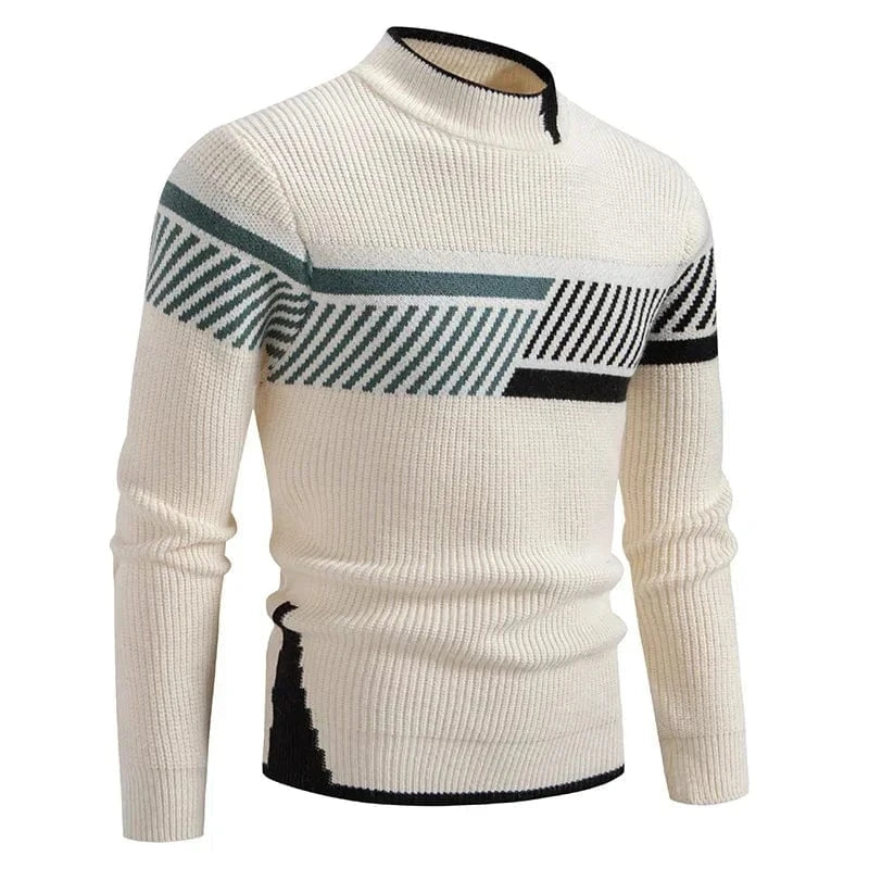 GarbPlanet Fifteen / S Men's Stylish Geometric Pattern Sweater