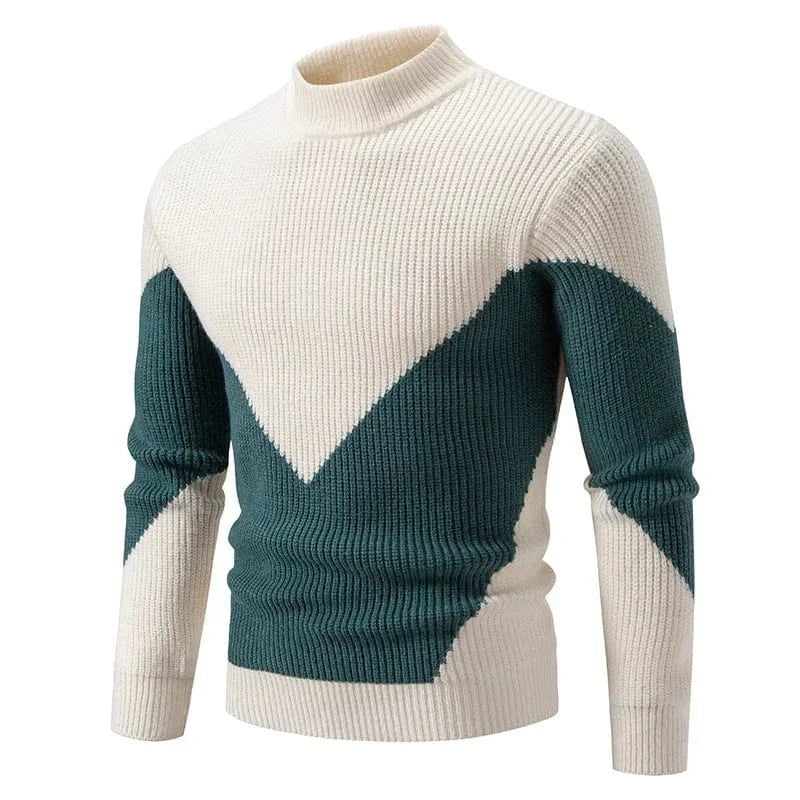 GarbPlanet Fourteen / S Men's Stylish Geometric Pattern Sweater