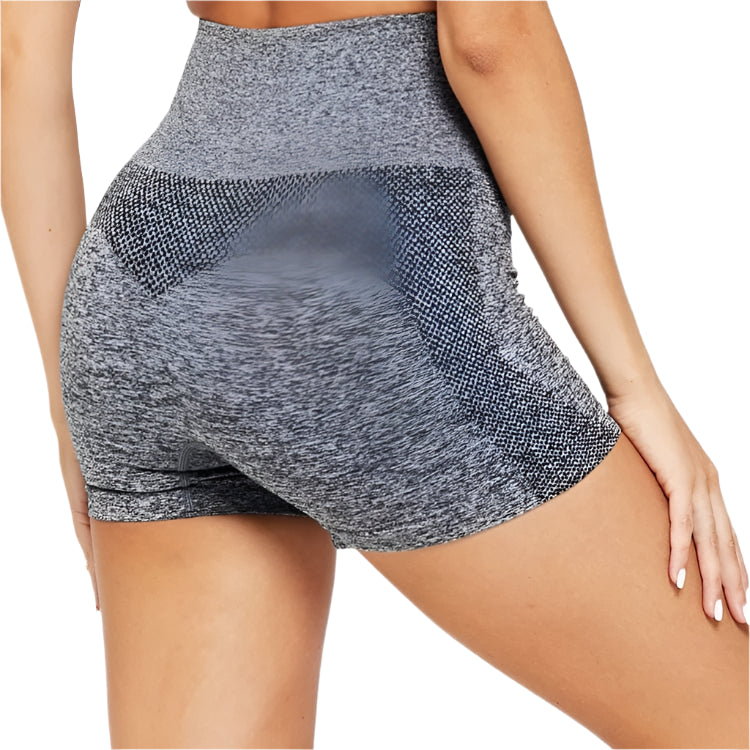 GarbPlanet GRAY / L LANTECH Women Yoga Shorts Sports Running Sportswear Fitness Seamless Workout Athletic Exercise Gym Compression High Waist Shorts