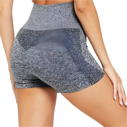 GarbPlanet GRAY / L LANTECH Women Yoga Shorts Sports Running Sportswear Fitness Seamless Workout Athletic Exercise Gym Compression High Waist Shorts