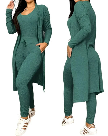 GarbPlanet Green / S Women’s 2-Piece Jumpsuit Set