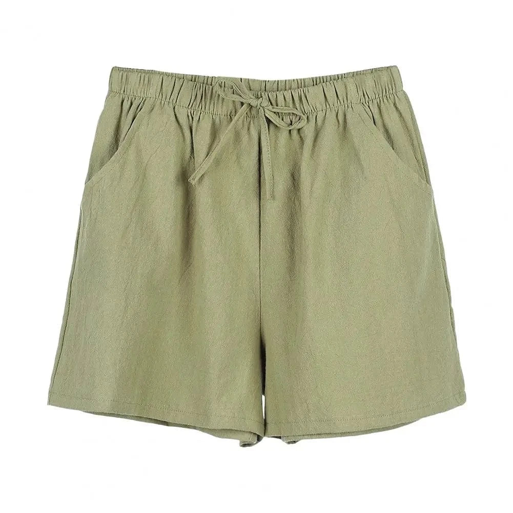 GarbPlanet Green / S Women's High Waist Drawstring Shorts