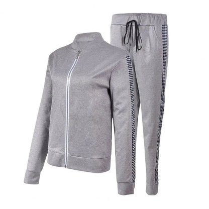 GarbPlanet Grey / L Women's Sporty Tracksuit Set