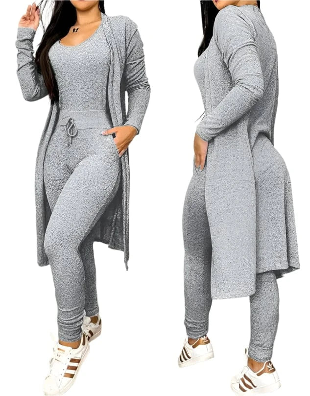 GarbPlanet Grey / S Women’s 2-Piece Jumpsuit Set