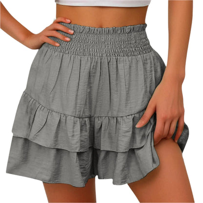 GarbPlanet Grey / S Women's Ruffles Mini Skirt